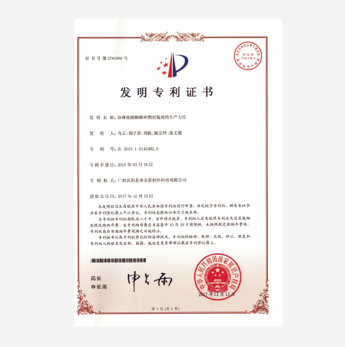 天亞木業發明專利證書